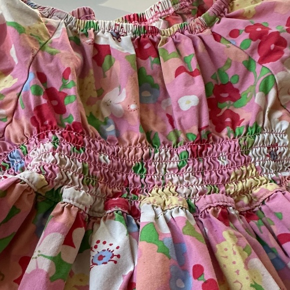 Toddler Floral Pink Dress with Ruffle Sleeves - Picture 6 of 6